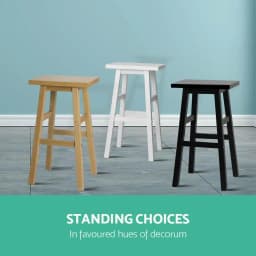 4 Pack Wooden Bar Stools for Kitchen Counter Black High Back Seating Set