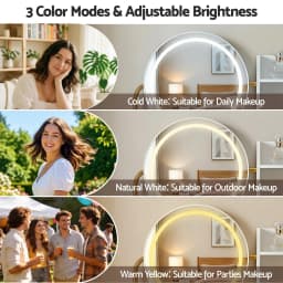 White Dressing Table Vanity Desk Set with Stool LED Mirror Charging Station Modern Makeup Table Bedroom Furniture