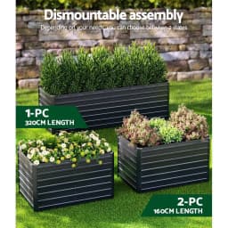 2 in 1 Raised Garden Bed Kit 320cm 160cm Extra Deep Ergonomic Planter Box Galvanised Steel Vegetable Flower Pot for outdoor Garden Includes Gloves and Pegs