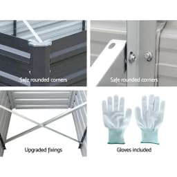 2 in 1 Raised Garden Bed Kit 320cm 160cm Extra Deep Ergonomic Planter Box Galvanised Steel Vegetable Flower Pot for outdoor Garden Includes Gloves and Pegs