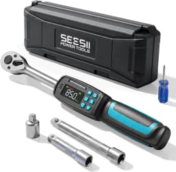 SEESII D3-Nova 3/8" 135N.m Digital Torque Wrench Kit Dual Direction Ratchet ±2% Accuracy Buzzer and LED Alart Track & Peak Mode for Auto/Motorcycle/Bicycle Repair