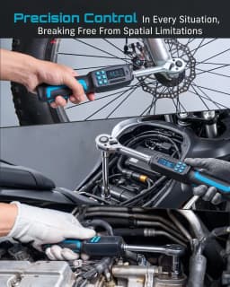 SEESII D3-Nova 3/8" 135N.m Digital Torque Wrench Kit Dual Direction Ratchet ±2% Accuracy Buzzer and LED Alart Track & Peak Mode for Auto/Motorcycle/Bicycle Repair