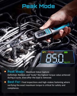 SEESII D3-Nova 3/8" 135N.m Digital Torque Wrench Kit Dual Direction Ratchet ±2% Accuracy Buzzer and LED Alart Track & Peak Mode for Auto/Motorcycle/Bicycle Repair