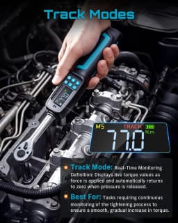 SEESII D3-Nova 3/8" 135N.m Digital Torque Wrench Kit Dual Direction Ratchet ±2% Accuracy Buzzer and LED Alart Track & Peak Mode for Auto/Motorcycle/Bicycle Repair
