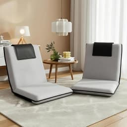 2 Piece Velvet Grey Floor Lounge Sofa Bed Cushion for Living Room Relaxation and Seating