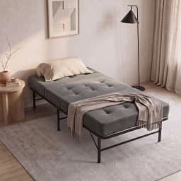 Foldable Guest Bed with 15cm Foam Mattress Single Metal Folding Frame Portable Sleeping Cot