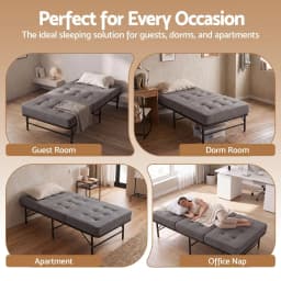 Foldable Guest Bed with 15cm Foam Mattress Single Metal Folding Frame Portable Sleeping Cot