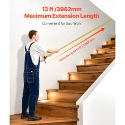 SucceBuy Tape Measure 25 ft Length Measuring Tape with Retractable Imperial and Metric ft/m Dual-Scale & ABS Case for Outdoor