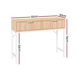 Modern Console Table with 2 Drawers 92CM Narrow Entryway Storage Table for Living Room Hallway Bedroom Furniture