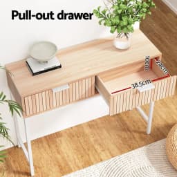 Modern Console Table with 2 Drawers 92CM Narrow Entryway Storage Table for Living Room Hallway Bedroom Furniture