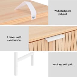 Modern Console Table with 2 Drawers 92CM Narrow Entryway Storage Table for Living Room Hallway Bedroom Furniture