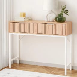 Modern Console Table with 2 Drawers 92CM Narrow Entryway Storage Table for Living Room Hallway Bedroom Furniture