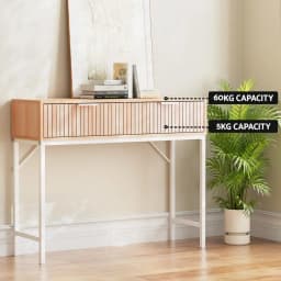 Modern Console Table with 2 Drawers 92CM Narrow Entryway Storage Table for Living Room Hallway Bedroom Furniture