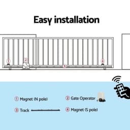 Automatic Sliding Gate Opener Kit 6M 1800KG Heavy Duty Electric Gate Motor for Home and Commercial Use