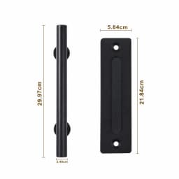 12''Barn Door Handle Black Embedded Translation Wooden Door Interior Door Handle