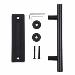 12''Barn Door Handle Black Embedded Translation Wooden Door Interior Door Handle