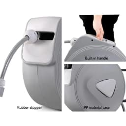 10M Retractable Auto Rewind Garden Hose Reel with Spray Gun Wall Mounted Water Hose Set