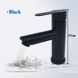 Basin Sink Bathroom Faucet Deck Mounted Hot Cold Water Basin Mixer Taps Matte Black Lavatory Sink Tap Crane(hose not include)