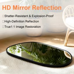 Irregular Wall Mirror Asymmetrical Mirror 54x85cm Aluminum Frame Black Mirror Tempered Glass Bathroom Mirror for Living Rooms Bedrooms
