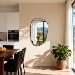 Irregular Wall Mirror Asymmetrical Mirror 54x85cm Aluminum Frame Black Mirror Tempered Glass Bathroom Mirror for Living Rooms Bedrooms