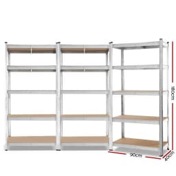 Heavy Duty 3x1.8M Warehouse Shelving Rack Garage Metal Storage Shelves High Capacity Organizer