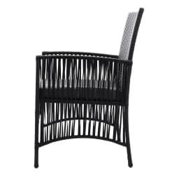 3 Piece Outdoor Rattan Bistro Set Patio Table and Chairs with Cushions Garden Furniture Lyra Style