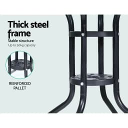 3 Piece Outdoor Rattan Bistro Set Patio Table and Chairs with Cushions Garden Furniture Lyra Style