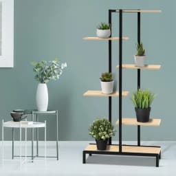6 Tier Metal Zigzag Plant Stand Flower Pot Shelf Indoor Outdoor Corner Display Rack Space Saving Multi Level Garden Organizer
