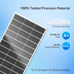 RVPOZWER 500W N-Type Monocrystalline Rigid Solar Panel White Frame High Conversion Efficiency Waterproof Solar Module for Home RV Farm Camping Off-Grid Power System Trailer Boat