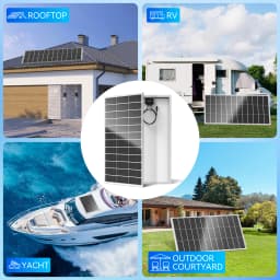 RVPOZWER 500W N-Type Monocrystalline Rigid Solar Panel White Frame High Conversion Efficiency Waterproof Solar Module for Home RV Farm Camping Off-Grid Power System Trailer Boat