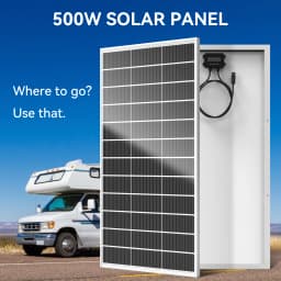 RVPOZWER 500W N-Type Monocrystalline Rigid Solar Panel White Frame High Conversion Efficiency Waterproof Solar Module for Home RV Farm Camping Off-Grid Power System Trailer Boat