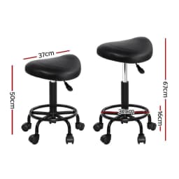 2x Adjustable Salon Stool Saddle Swivel Chair Rolling Hydraulic Height Stool for Spa Barber Tattoo Massage Beauty Shop