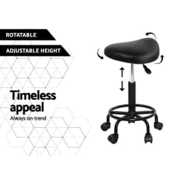 2x Adjustable Salon Stool Saddle Swivel Chair Rolling Hydraulic Height Stool for Spa Barber Tattoo Massage Beauty Shop