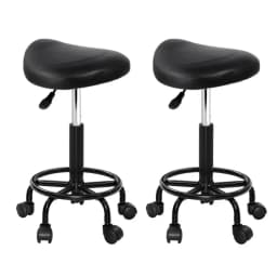 2x Adjustable Salon Stool Saddle Swivel Chair Rolling Hydraulic Height Stool for Spa Barber Tattoo Massage Beauty Shop