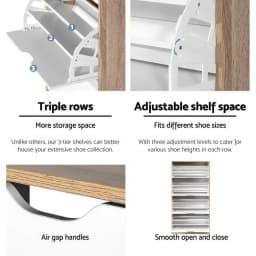Shoe Storage Cabinet 60 Pairs 4 Tier Shoe Organizer Entryway Furniture White stand