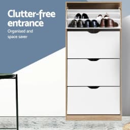 Shoe Storage Cabinet 60 Pairs 4 Tier Shoe Organizer Entryway Furniture White stand