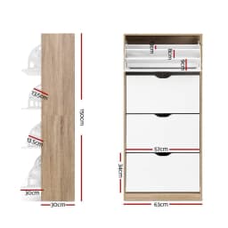Shoe Storage Cabinet 60 Pairs 4 Tier Shoe Organizer Entryway Furniture White stand