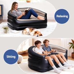 Outdoor Air Inflatable Sofa Two Seater Lounge Chair with Pump for camping Portable Blow Up Couch