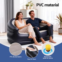 Outdoor Air Inflatable Sofa Two Seater Lounge Chair with Pump for camping Portable Blow Up Couch