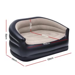 Outdoor Air Inflatable Sofa Two Seater Lounge Chair with Pump for camping Portable Blow Up Couch