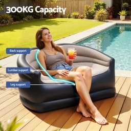 Outdoor Air Inflatable Sofa Two Seater Lounge Chair with Pump for camping Portable Blow Up Couch