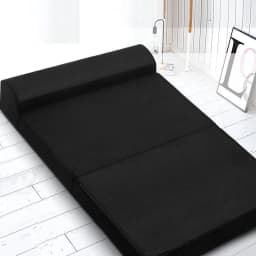 Foldable Foam Mattress Double Size Black Tri Fold Bed Mat Portable Sleeping Cushion