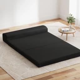 Foldable Foam Mattress Double Size Black Tri Fold Bed Mat Portable Sleeping Cushion
