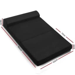 Foldable Foam Mattress Double Size Black Tri Fold Bed Mat Portable Sleeping Cushion