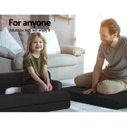 Foldable Foam Mattress Double Size Black Tri Fold Bed Mat Portable Sleeping Cushion