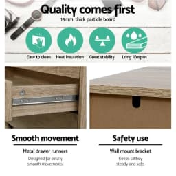 6 Drawer Oak Chest Storage Cabinet Modern Bedroom Dresser Wooden Organizer Tall Furniture Unit