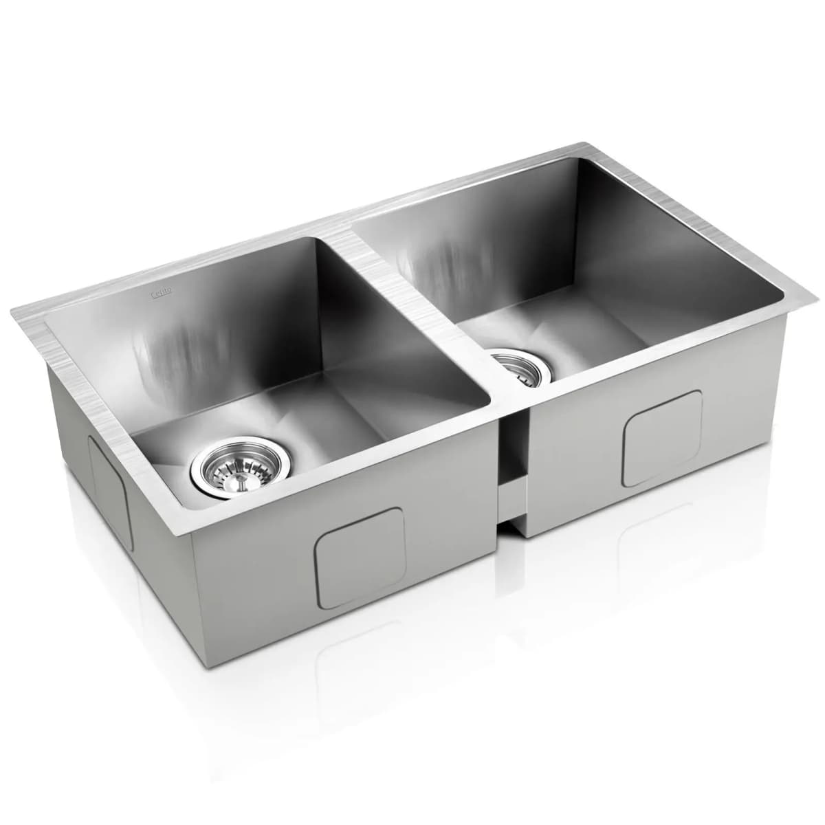 Kitchen Sink 77x45cm Stainless Steel Double Bowl Silver Basin for Home Use