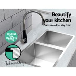Kitchen Sink 77x45cm Stainless Steel Double Bowl Silver Basin for Home Use