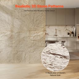 VEVOR 3D Wall Panels 4Pack 48x24in PU Natural Stone Imitation Wall Art Tiles Interior Home Decor for Ceiling Bedroom Gaming Room