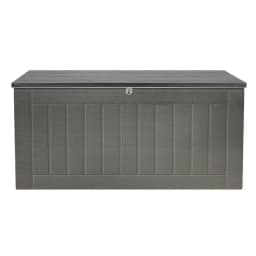Outdoor Storage Box 830L Lockable Garden Bench Tool Shed Black Weather Resistant Patio Resin Storage Chest